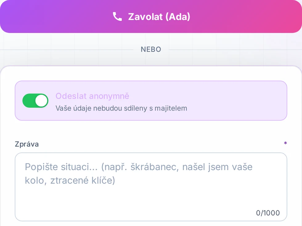 2. Otevřete kontaktní stránku